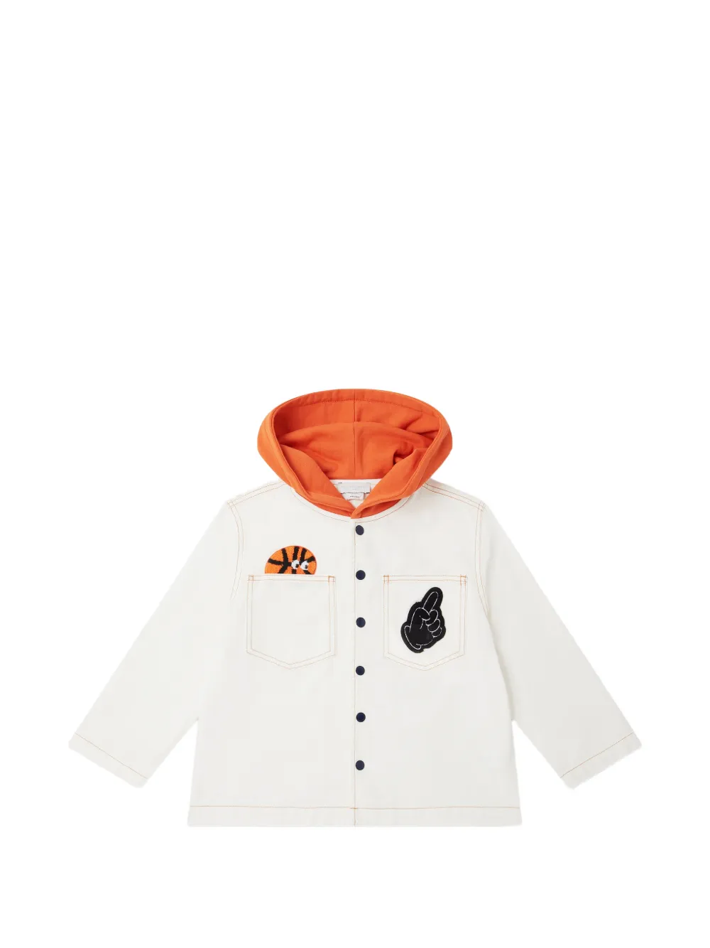 Stella McCartney Kids hooded patch-detail jacket - Bianco