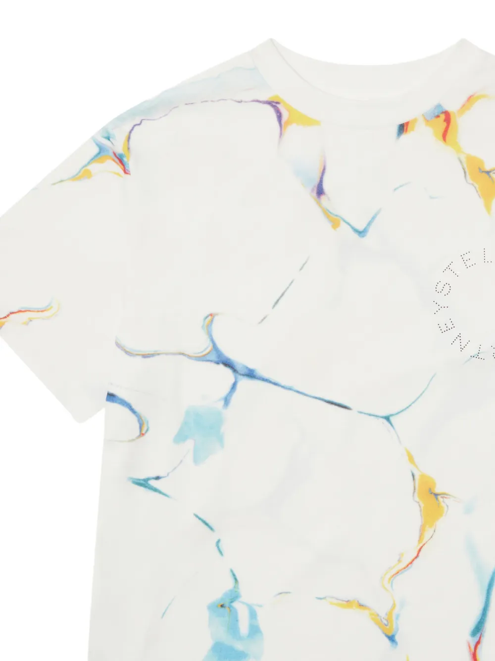 Stella McCartney Kids T-shirt met grafische tie-dye print Wit