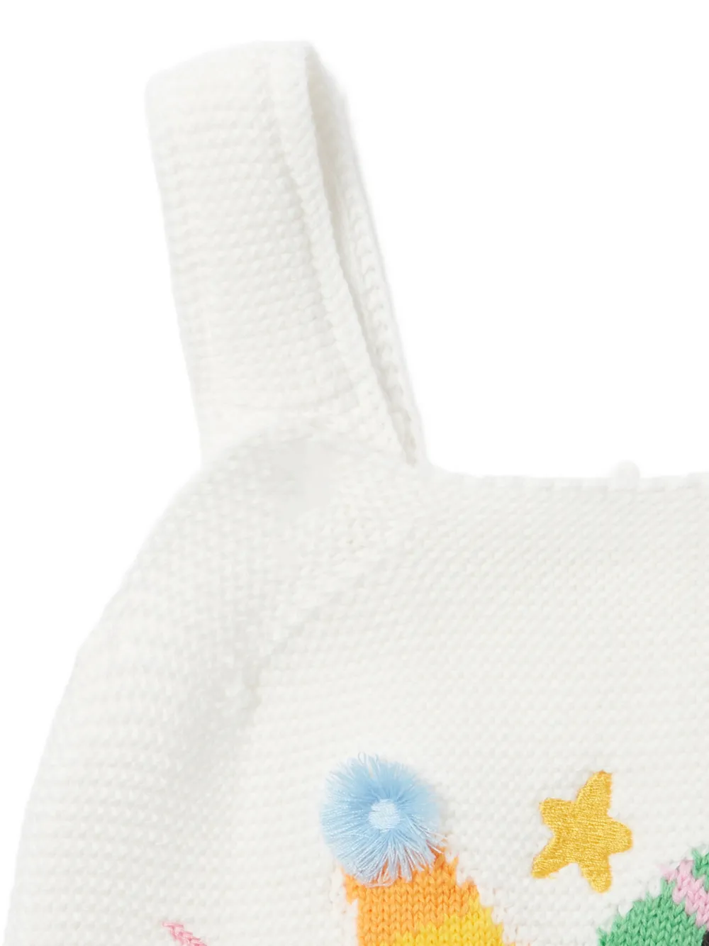 Stella McCartney Kids Romper met intarsia en borduurwerk Wit