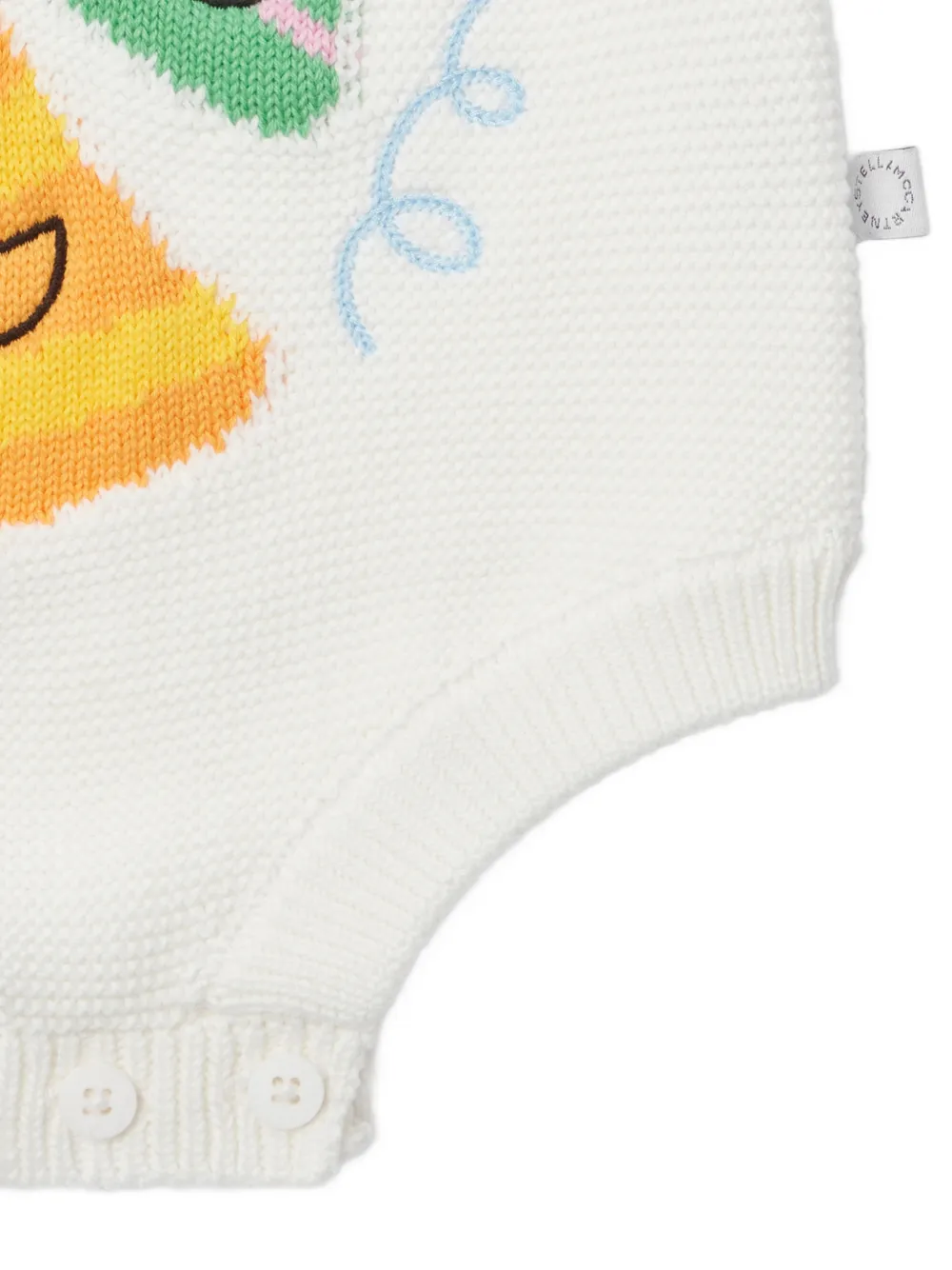 Stella McCartney Kids Romper met intarsia en borduurwerk Wit