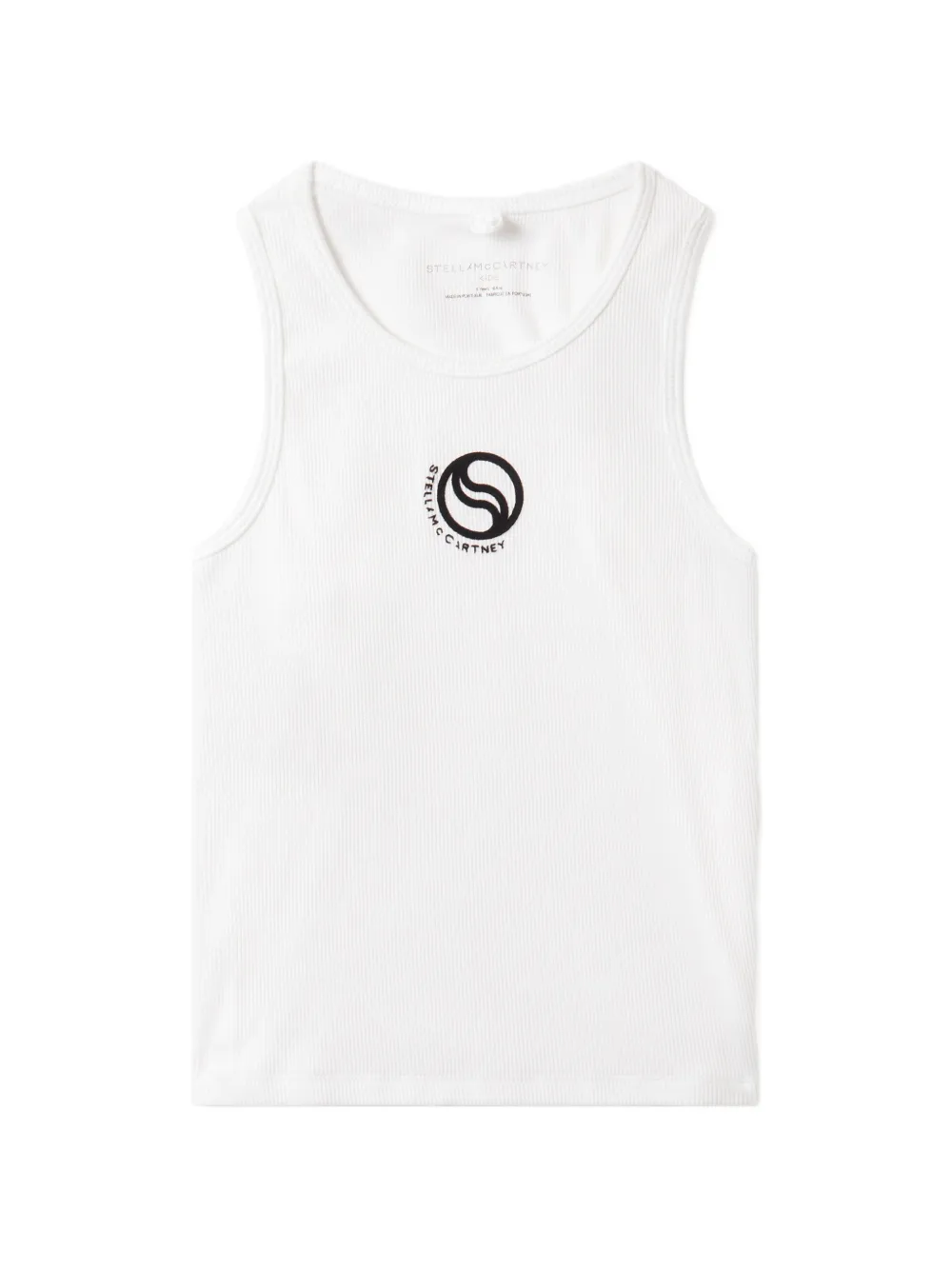 Stella McCartney Kids logo-print ribbed tank top - Bianco
