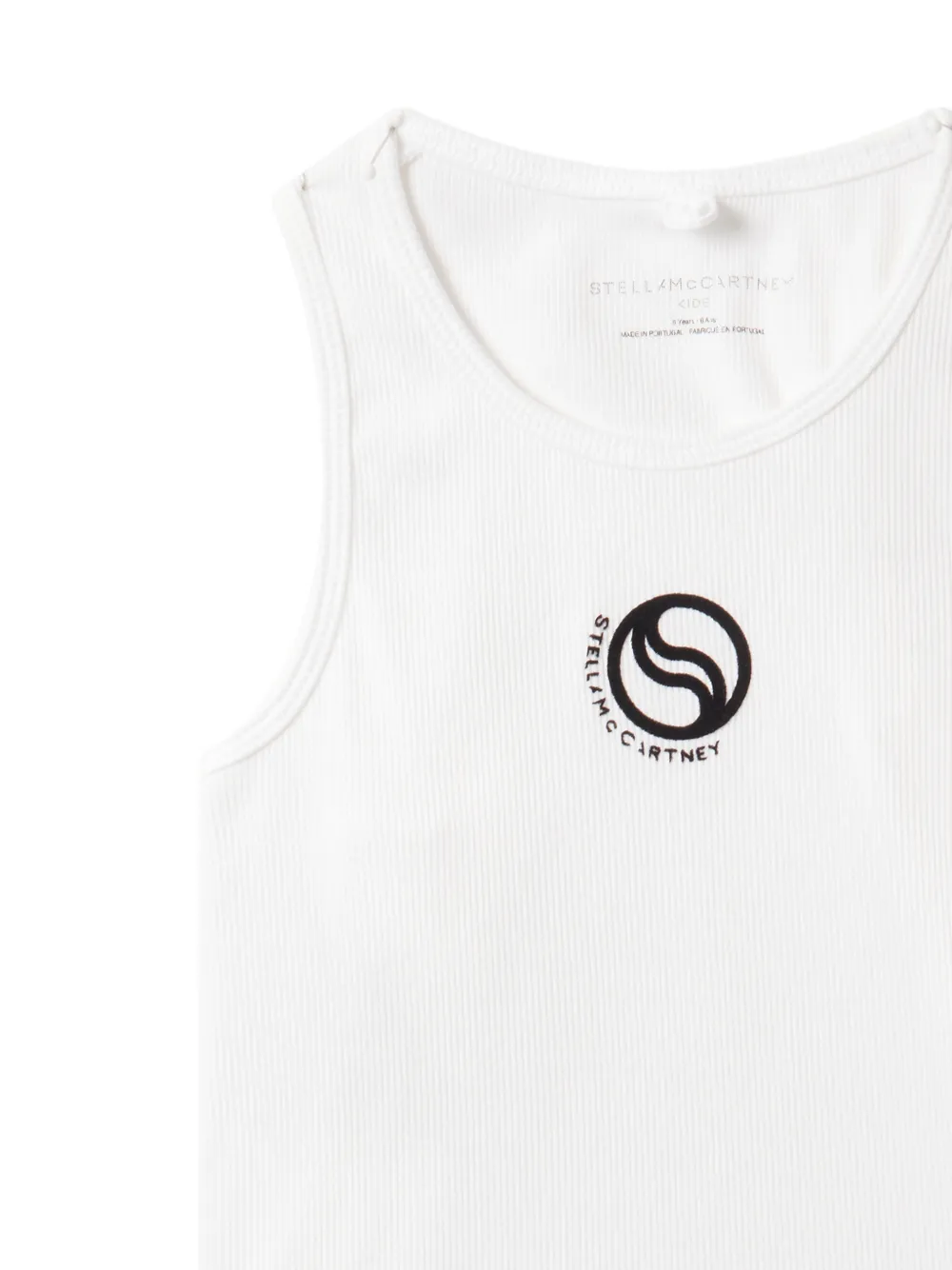 Stella McCartney Kids Geribbelde tanktop met logoprint Wit