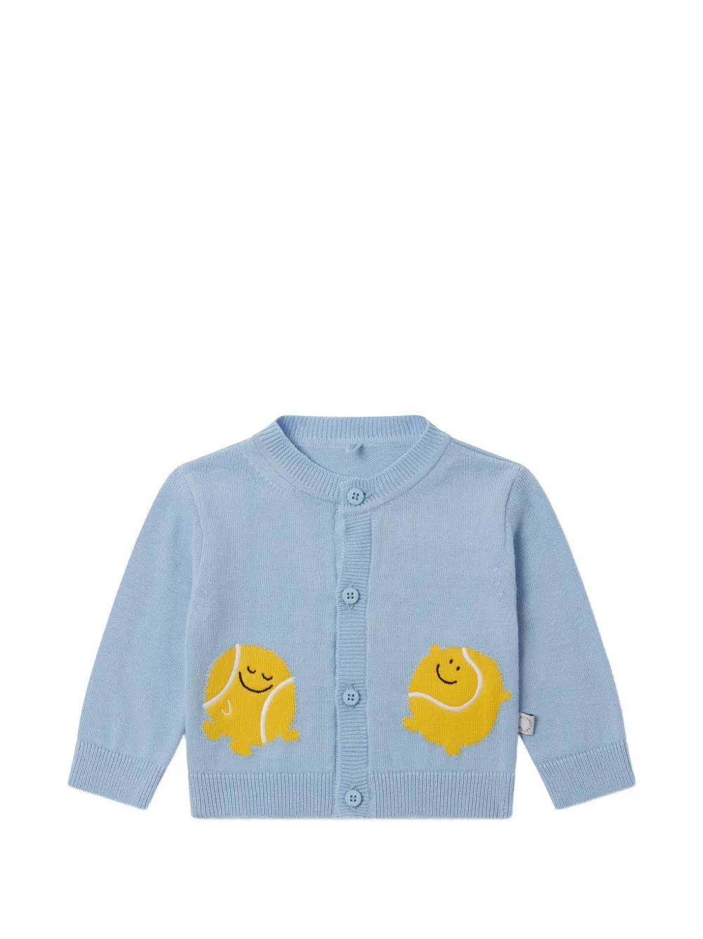 Stella McCartney Kids tennis-ball intarsia cardigan - Blu