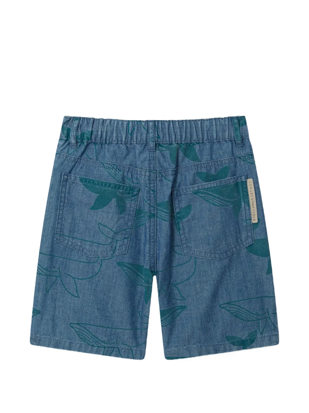 Stella McCartney Kids Shorts met walvis-print Blauw