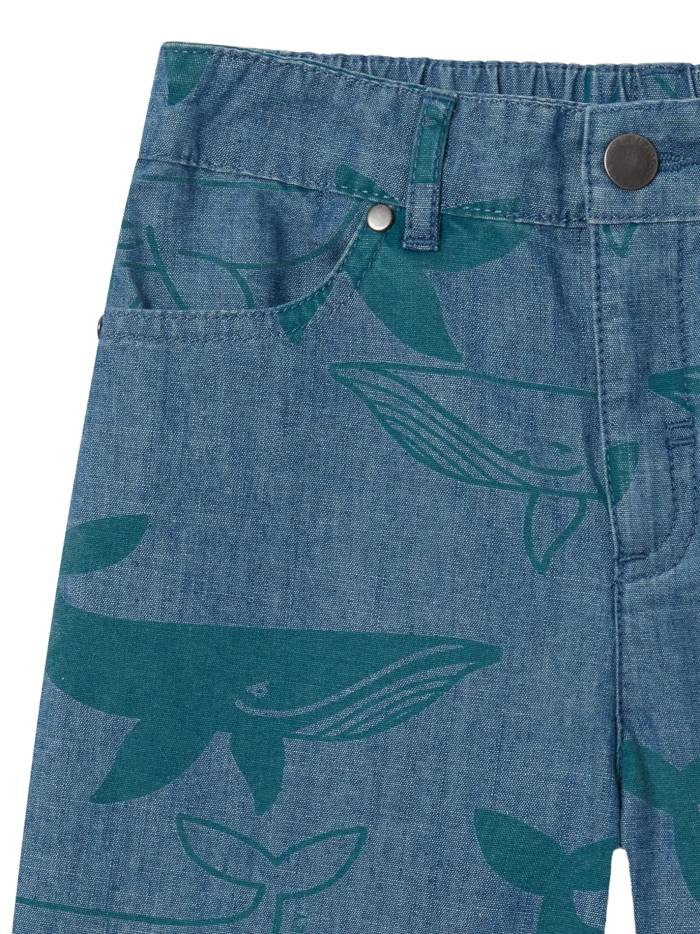 Stella McCartney Kids Shorts met walvis-print Blauw