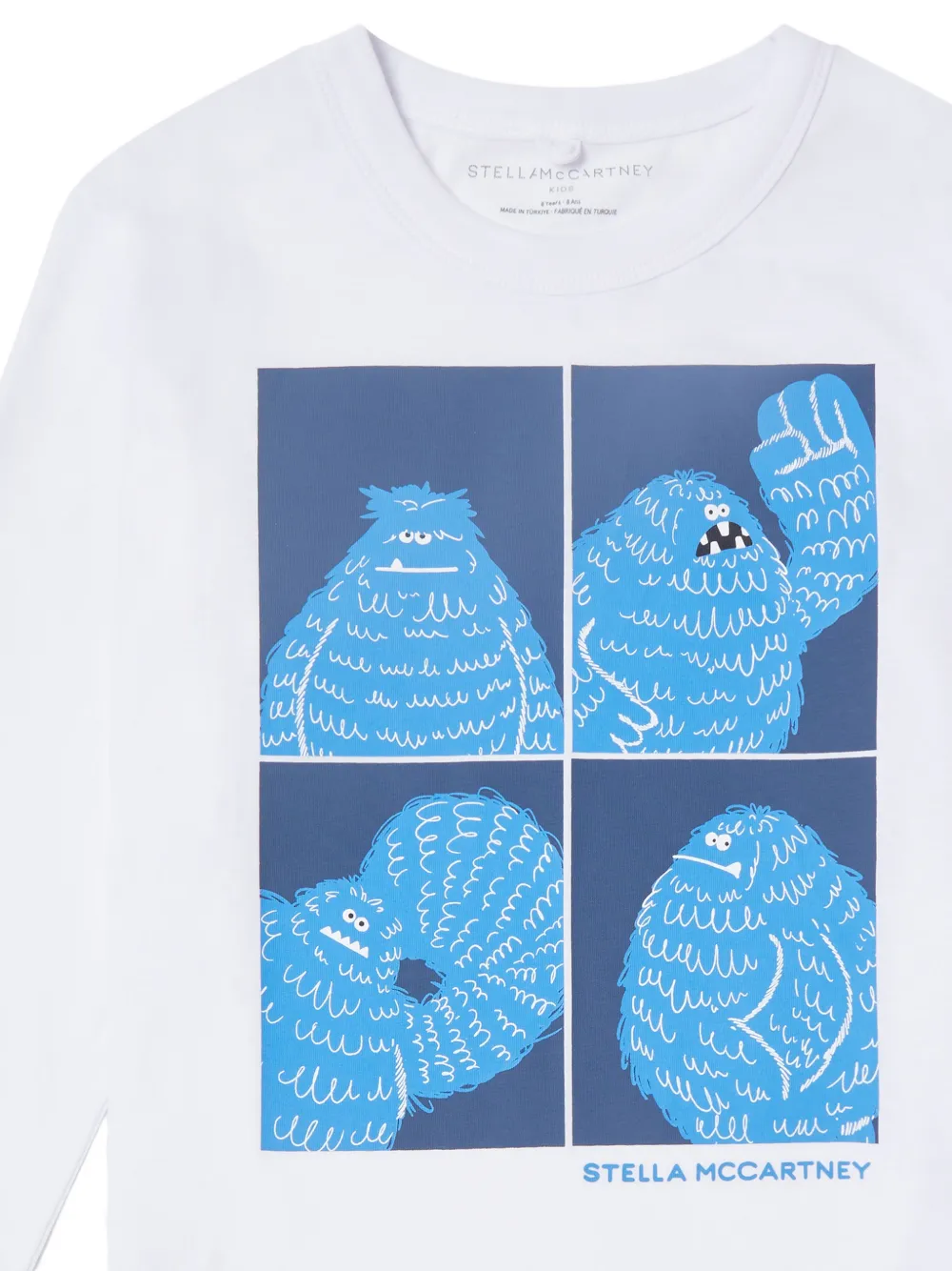 Stella McCartney Kids T-shirt met monsterprint en lange mouwen Wit