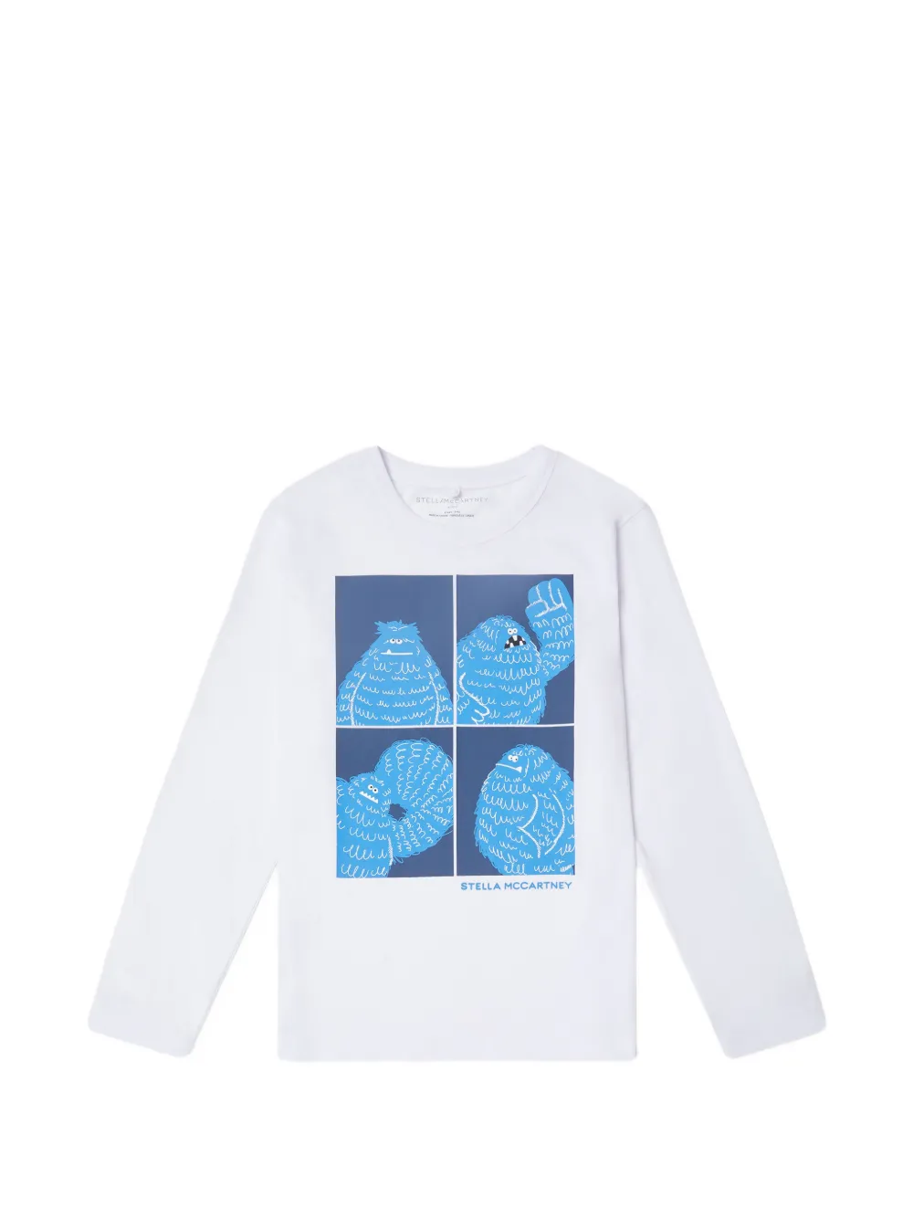 Stella McCartney Kids monster-print long-sleeve T-shirt - Bianco