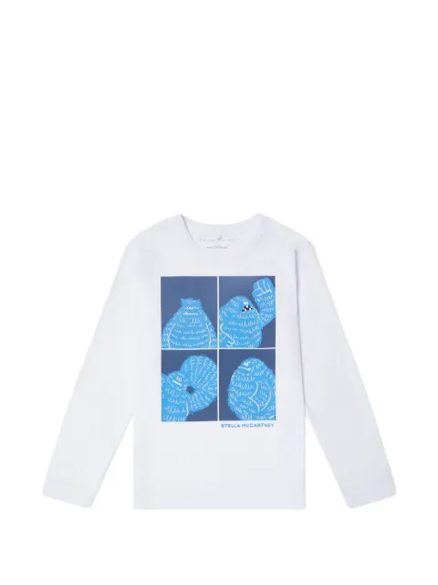 Stella McCartney Kids 몬스터 프린트 긴소매 티셔츠