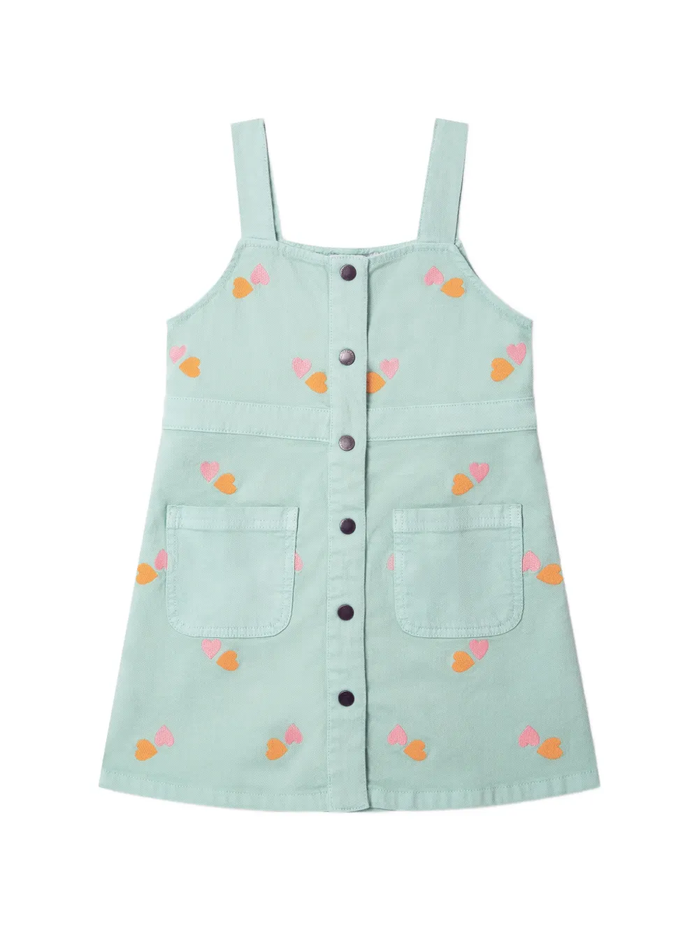Stella McCartney Kids heart-embroidered dress - Verde