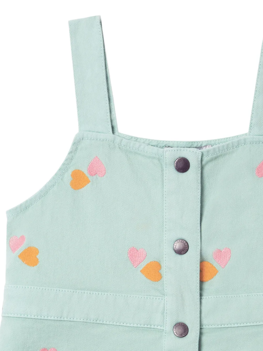 Stella McCartney Kids Jurk met geborduurd hart Groen