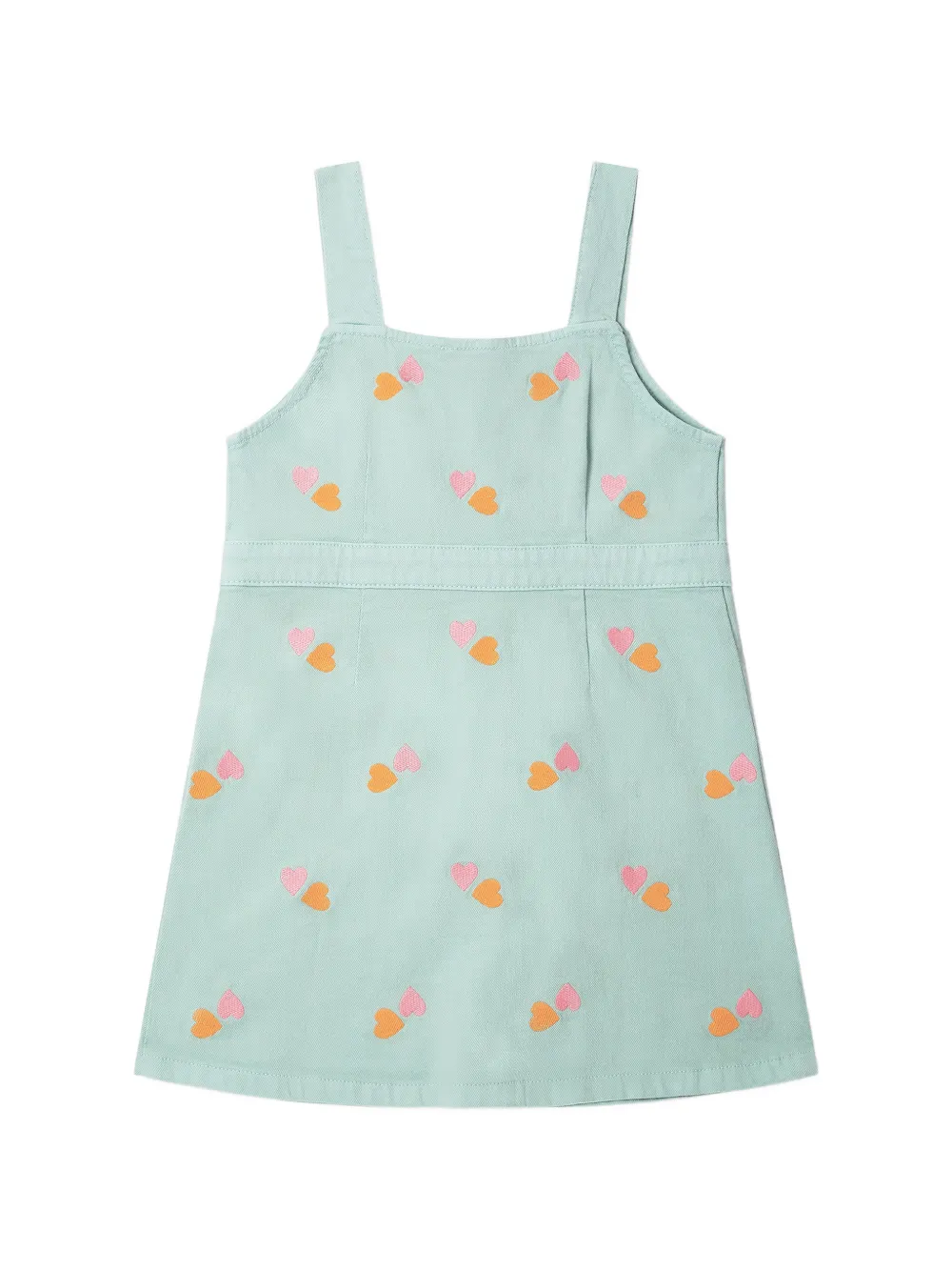 Stella McCartney Kids Jurk met geborduurd hart Groen