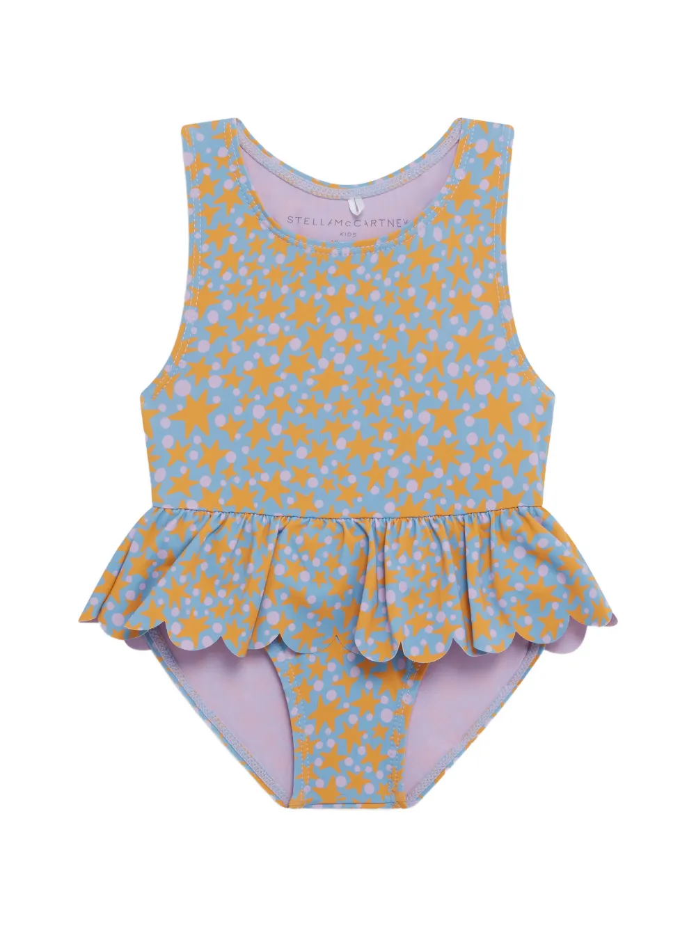 Stella McCartney Kids star-print ruffled swimsuit - Blu