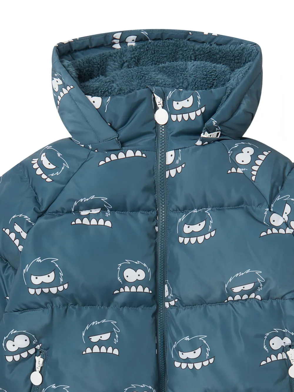 Stella McCartney Kids Gewatteerd jack met monsterprint Blauw