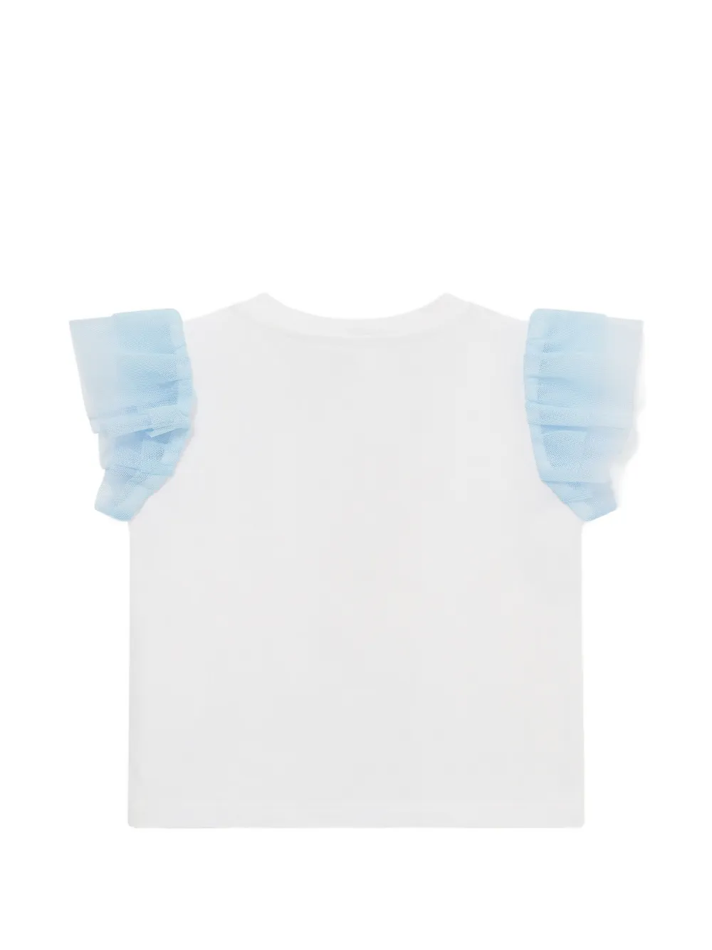 Stella McCartney Kids T-shirt met zeester-print en ruches Wit