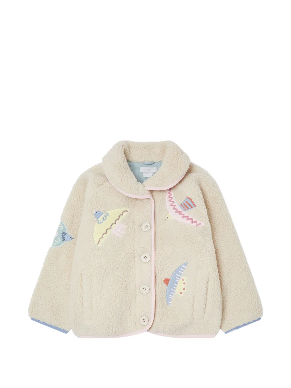 Stella McCartney Kids Giacca in pelliccia sintetica con bottoni - Toni neutri