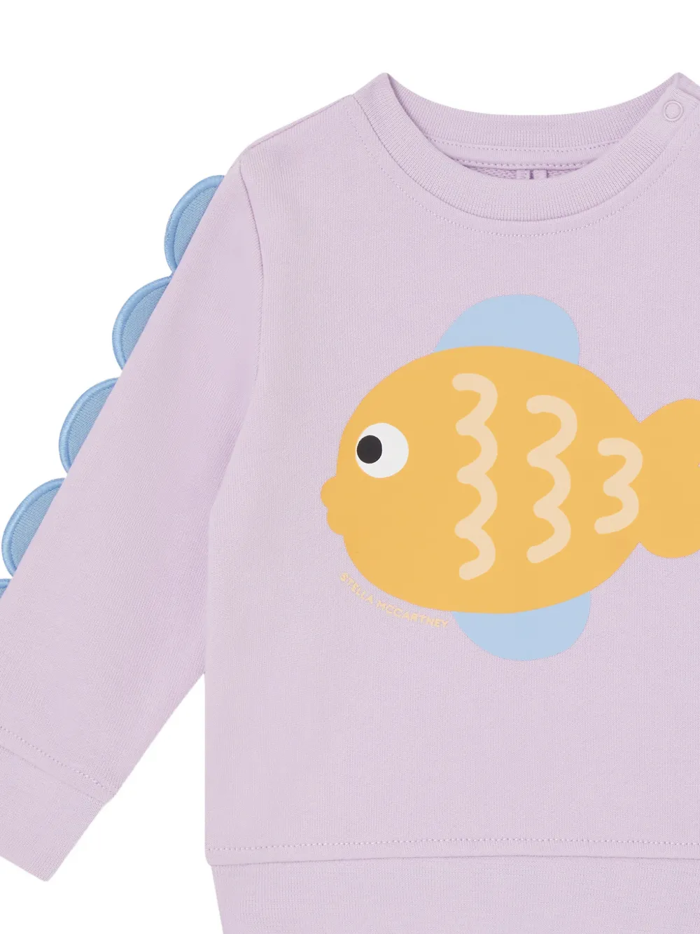Stella McCartney Kids Sweater met gewelfde afwerking en vis-print Paars