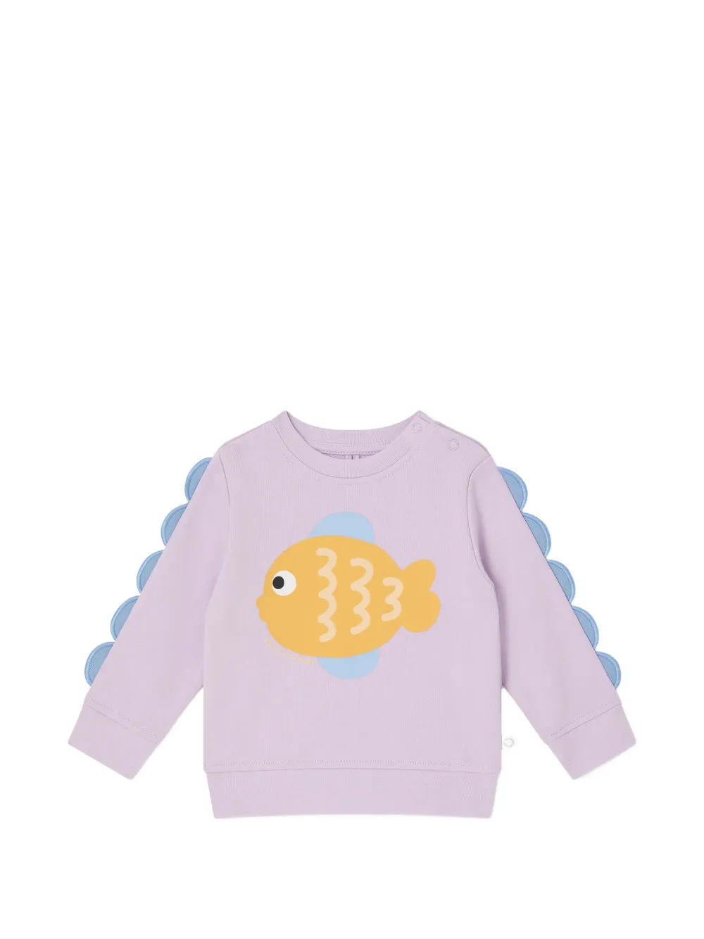 Stella McCartney Kids fish-print scalloped-trim sweatshirt - Viola