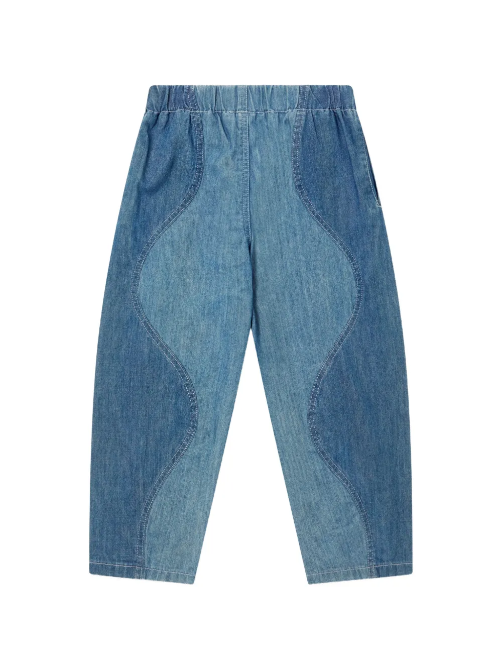 Stella McCartney Kids Jeans met gebogen naden en vlakken Blauw