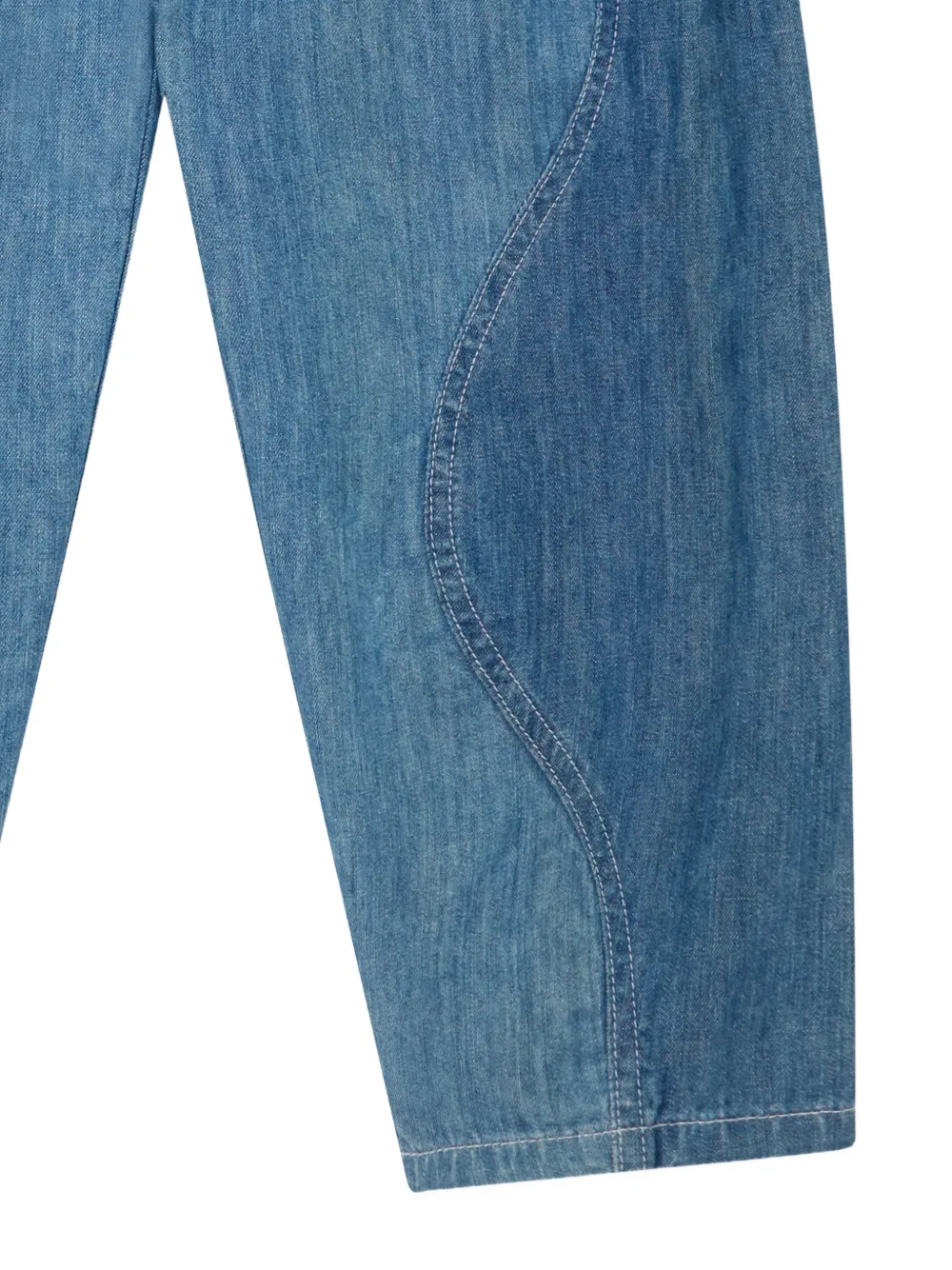 Stella McCartney Kids Jeans met gebogen naden en vlakken Blauw