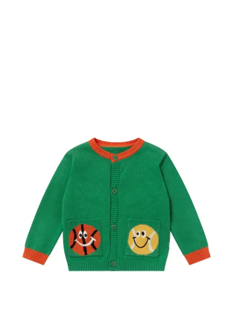 Stella McCartney Kids smiley basketball-patch cardigan