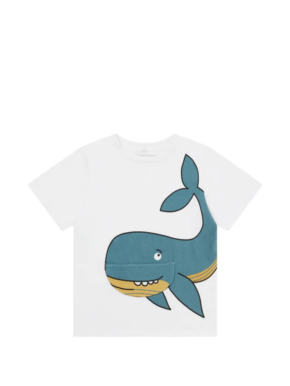 Stella McCartney Kids whale-print pocket T-shirt - Bianco