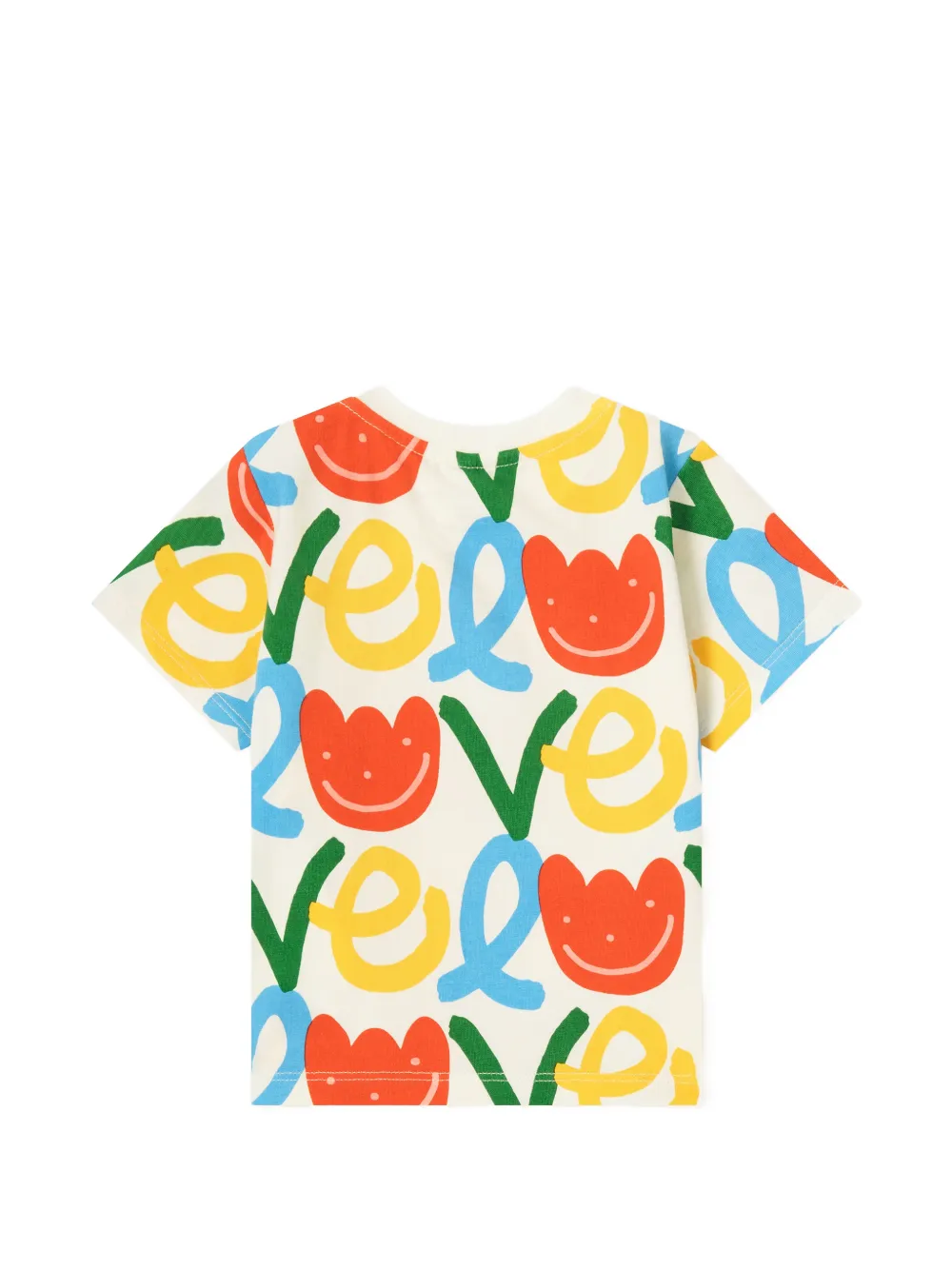 Stella McCartney Kids Katoenen T-shirt met logoprint Beige