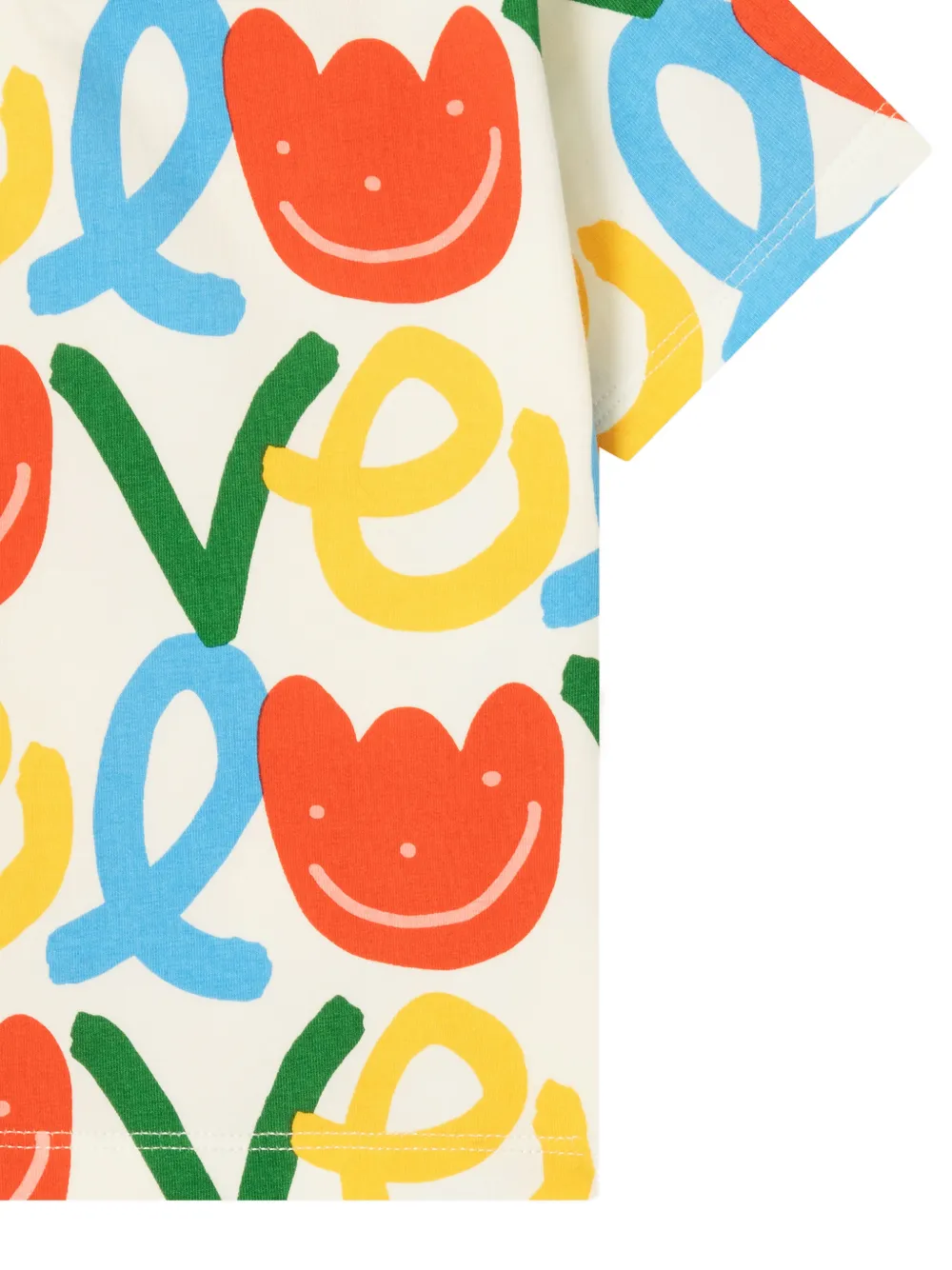 Stella McCartney Kids Katoenen T-shirt met logoprint Beige