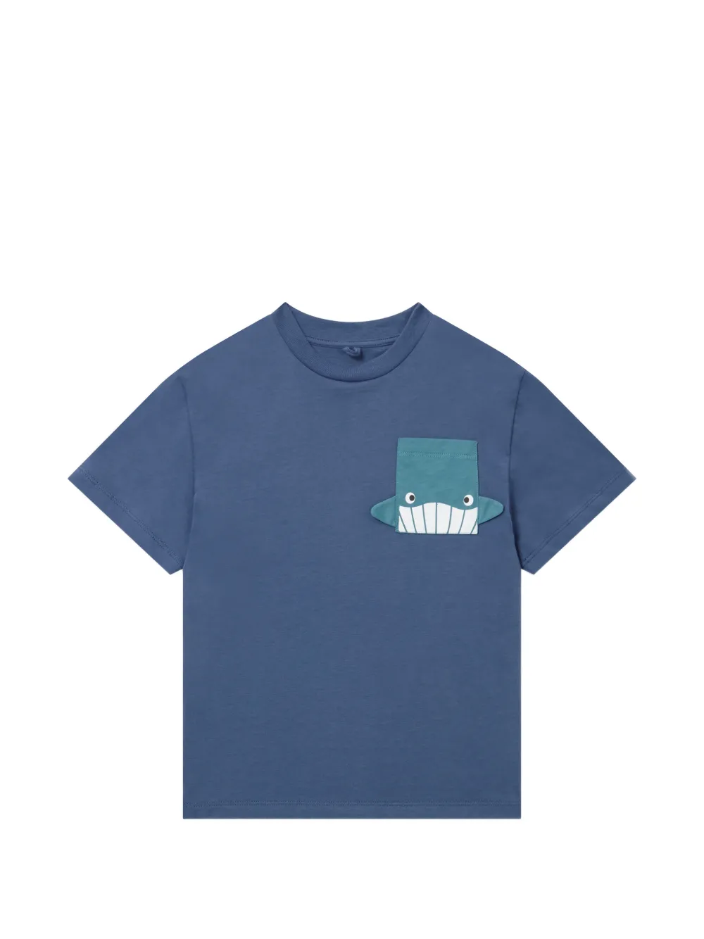 Stella McCartney Kids whale-patch pocket T-shirt - Blu
