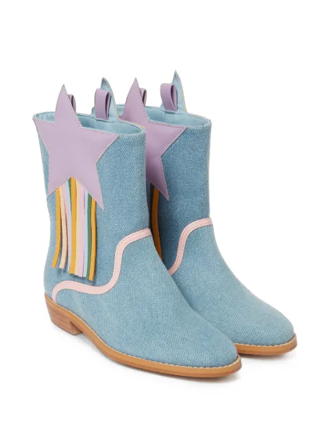 Stella McCartney Kids star-patch fringed boots