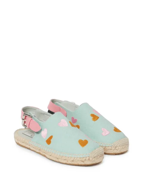 Stella McCartney Kids heart-embroidered espadrilles