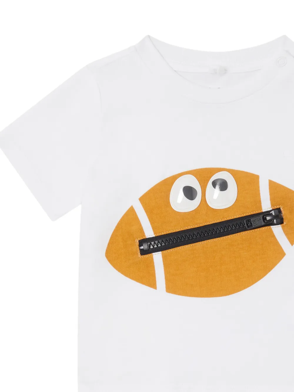 Stella McCartney Kids Rugby Ball T-shirt met grafische print Wit