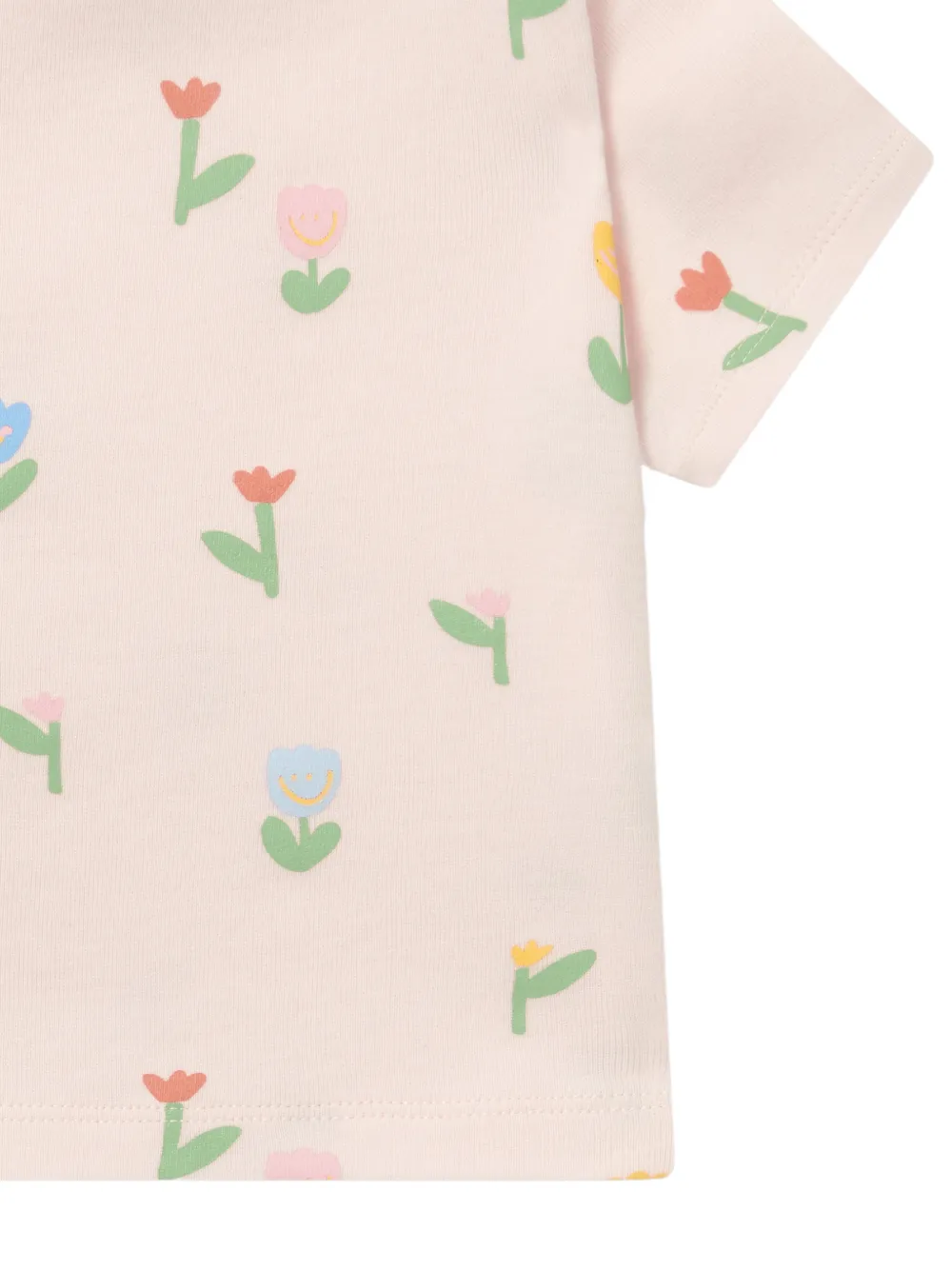 Stella McCartney Kids T-shirt met bloemenprint Roze