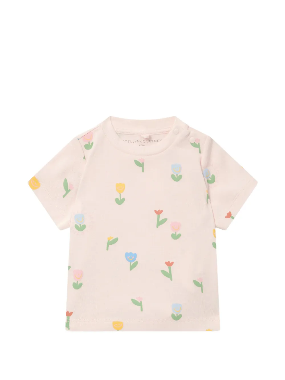 Stella McCartney Kids floral-print T-shirt - Rosa