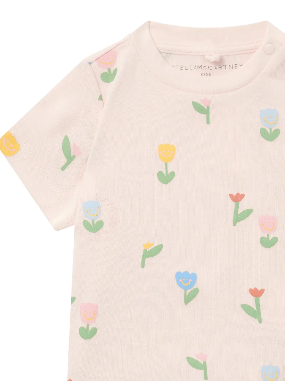 Stella McCartney Kids T-shirt met bloemenprint Roze
