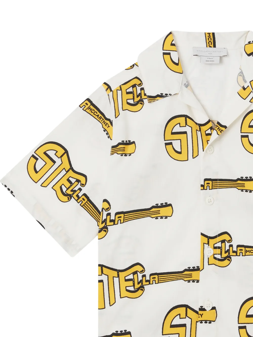 Stella McCartney Kids Blouse met logoprint en gitaarprint Wit