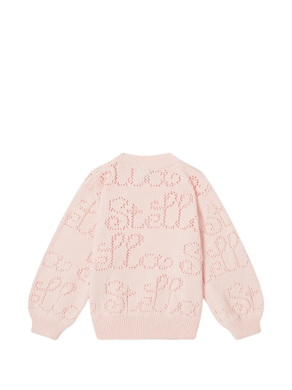 Stella McCartney Kids pointelle-knit logo sweater Roze
