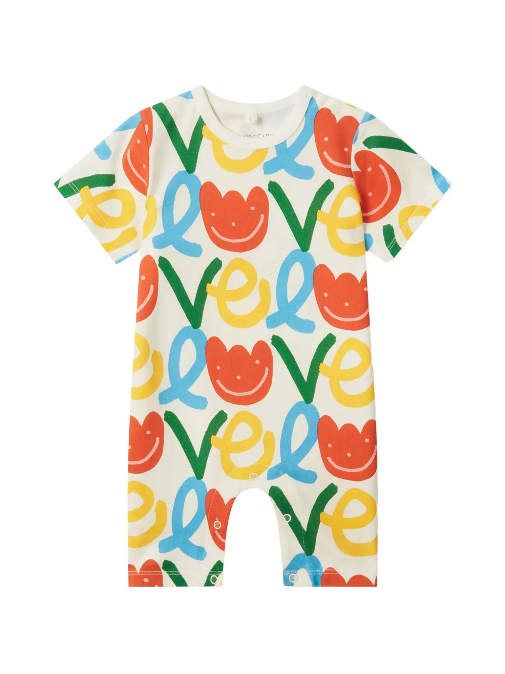 Stella McCartney Kids graphic-print short-sleeve romper - Bianco