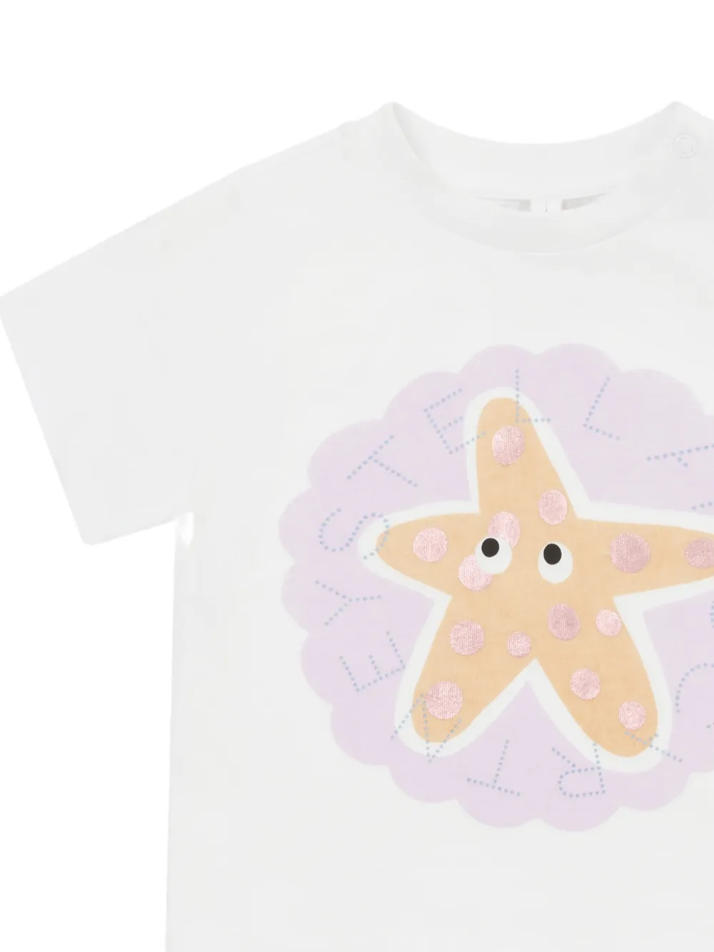 Stella McCartney Kids T-shirt met zeester-print Wit