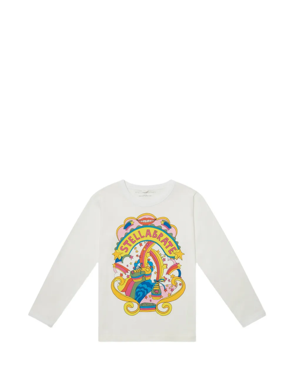 Stella McCartney Kids graphic-print long-sleeve T-shirt - Bianco