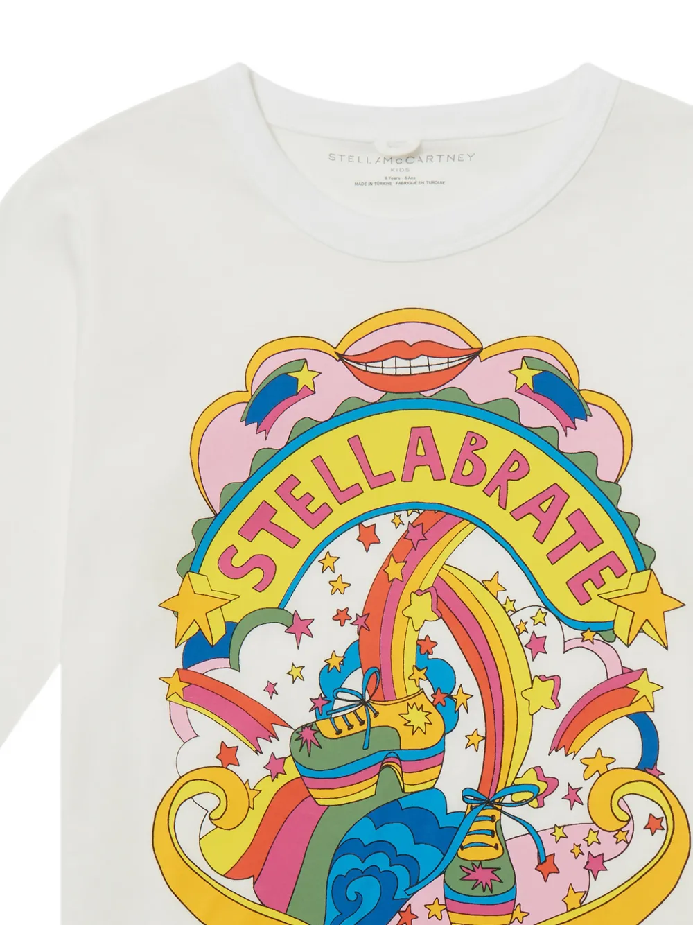 Stella McCartney Kids T-shirt met grafische print Wit