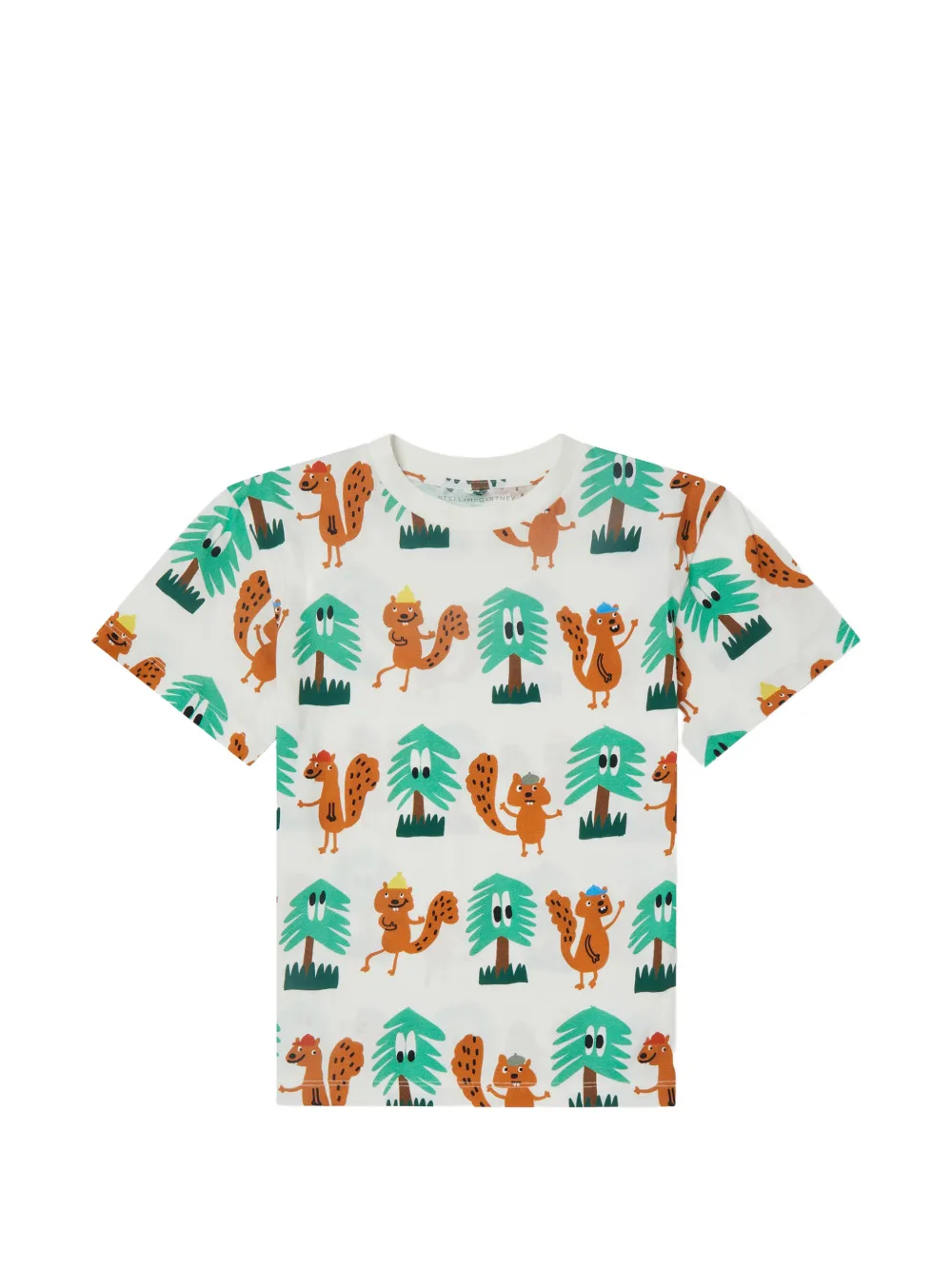 Stella McCartney Kids squirrel-print T-shirt - Bianco