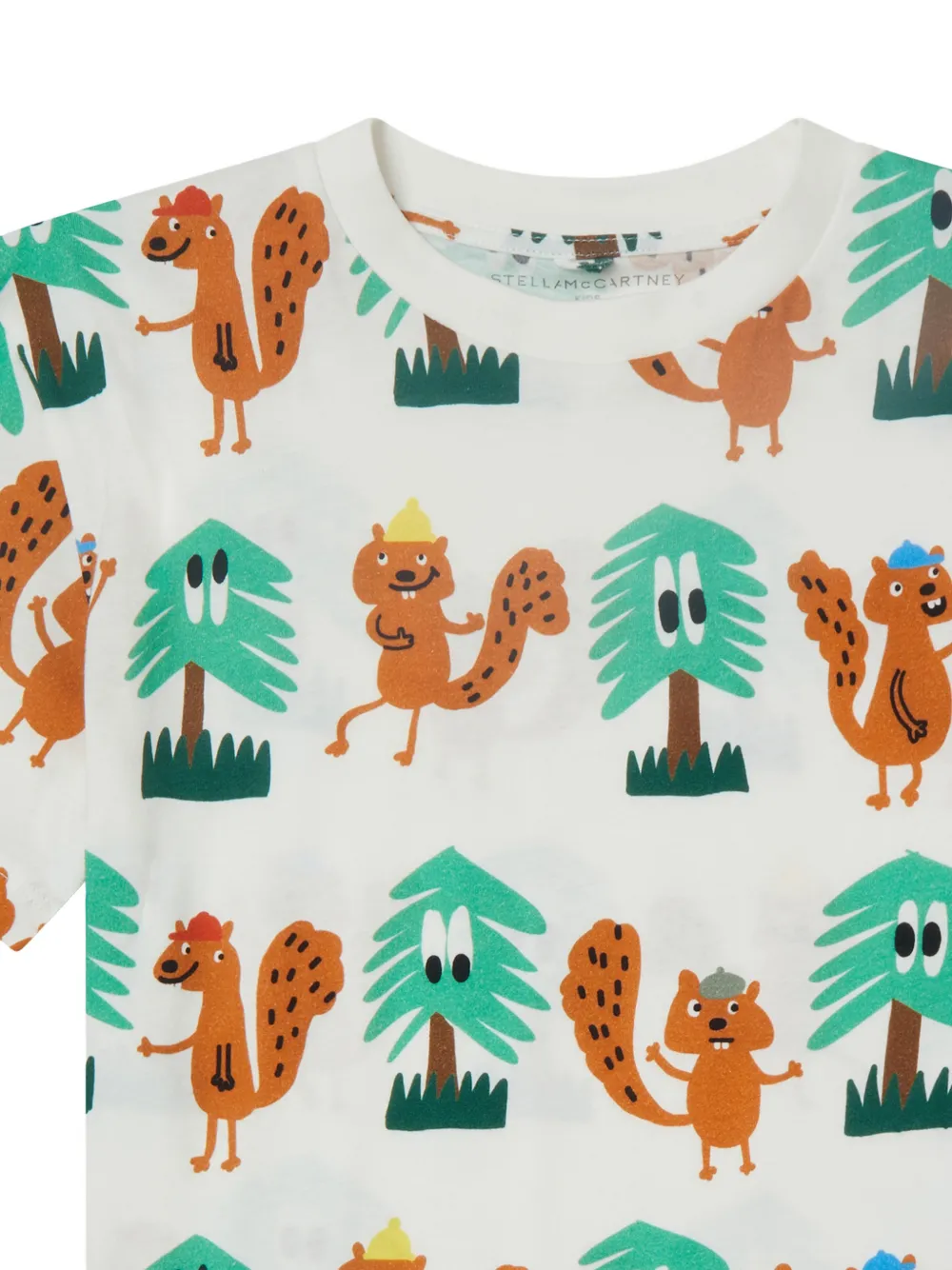 Stella McCartney Kids T-shirt met eekhoornprint Wit