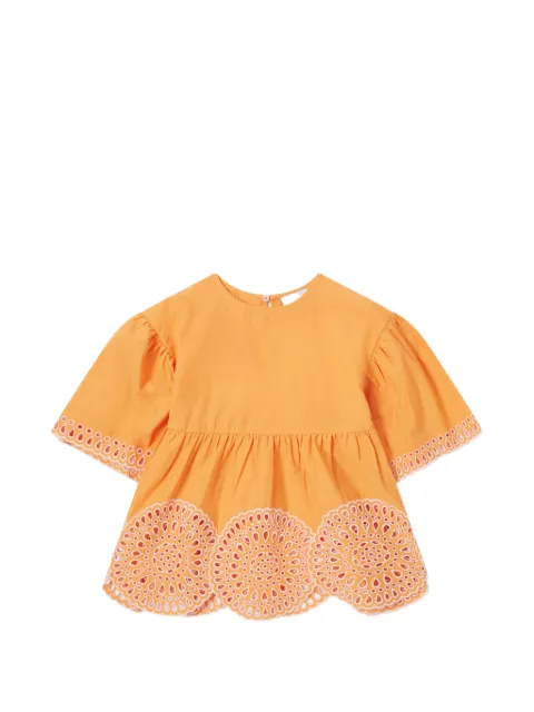 Stella McCartney Kids eyelet-embroidered scalloped top