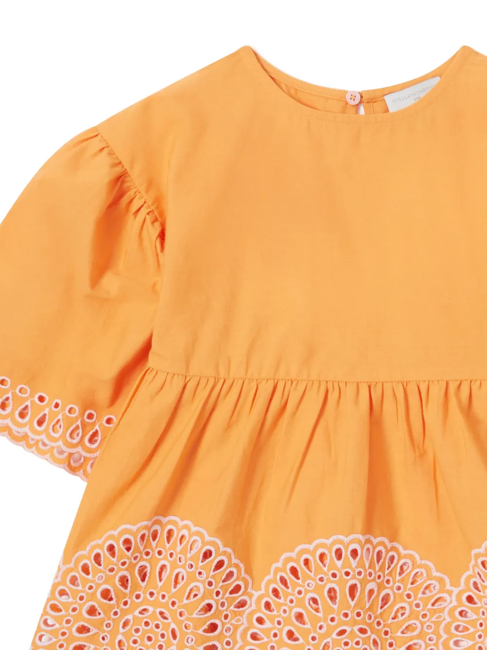 Stella McCartney Kids Gewelfde top met geborduurde ringlets Oranje