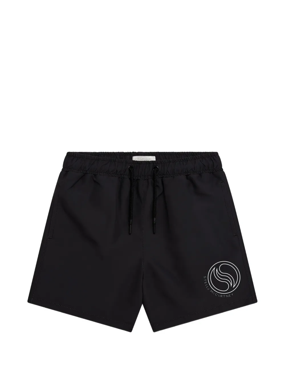 Stella McCartney Kids logo-print drawstring swim shorts - Nero
