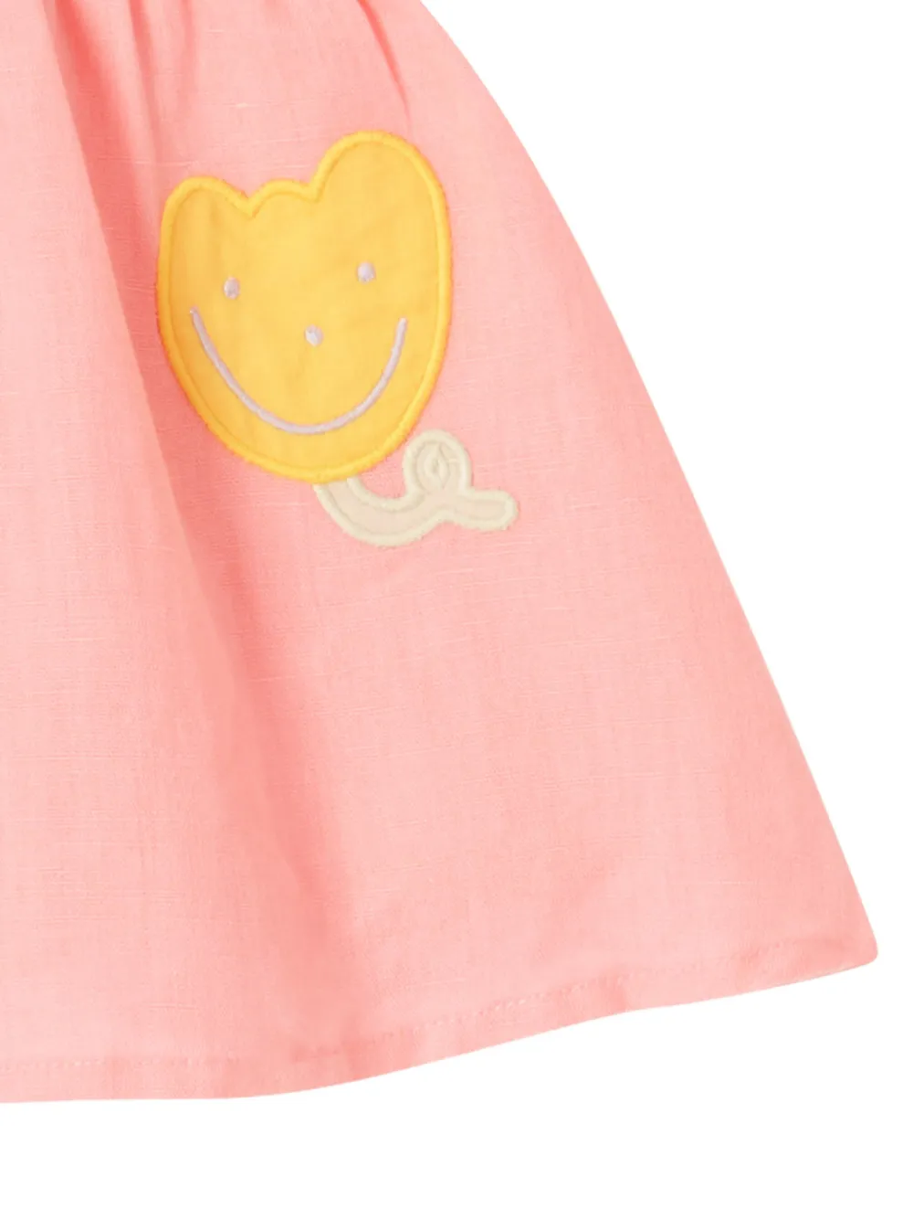 Stella McCartney Kids tulip-patch ruffle-trim dress Roze