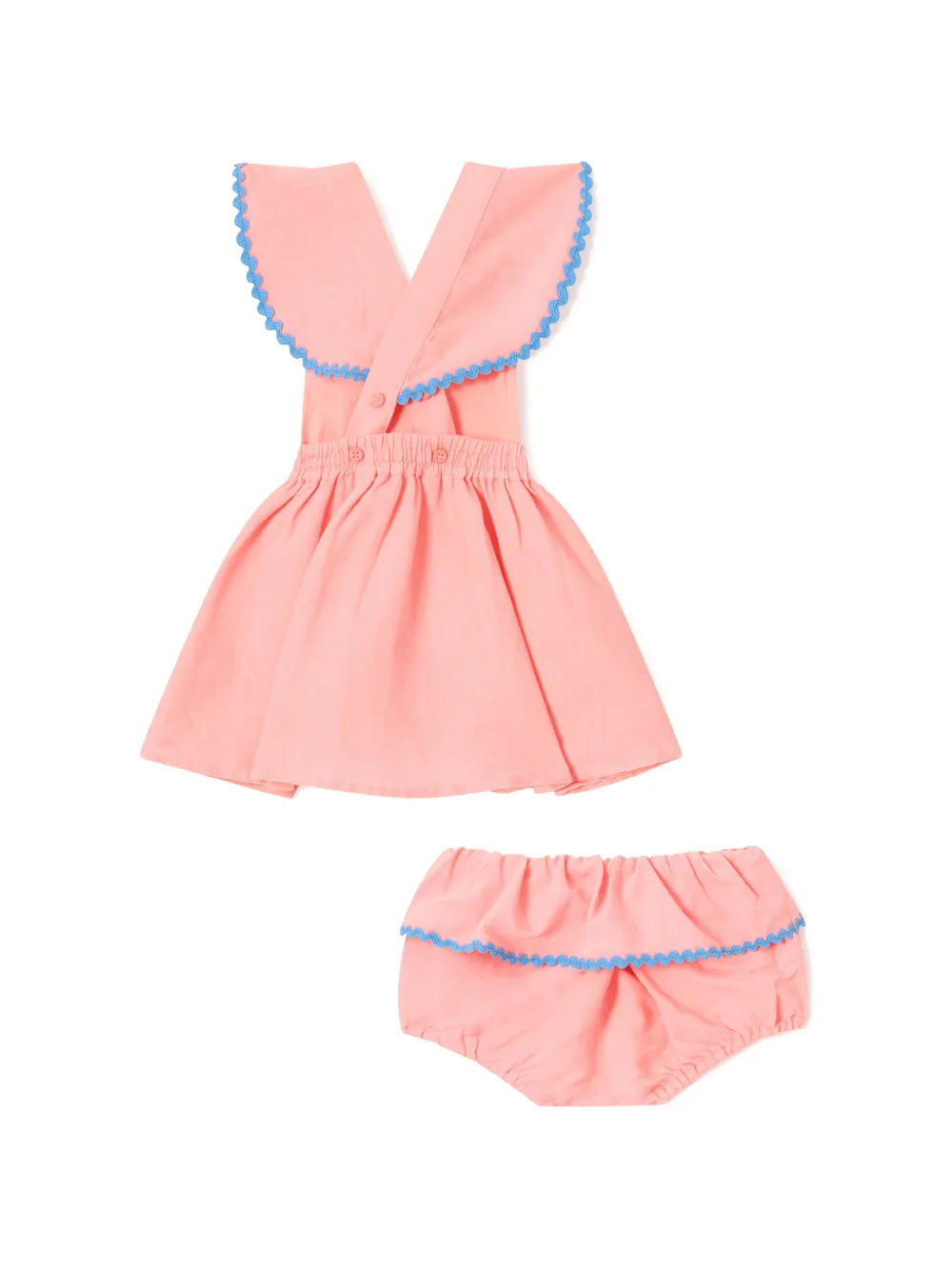 Stella McCartney Kids tulip-patch ruffle-trim dress Roze