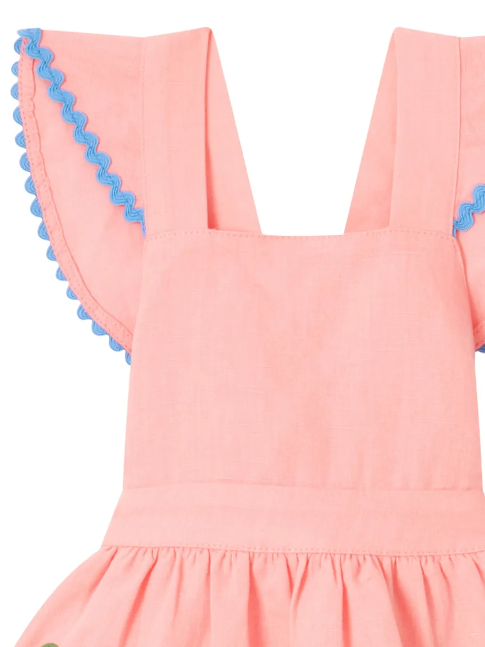 Stella McCartney Kids tulip-patch ruffle-trim dress Roze