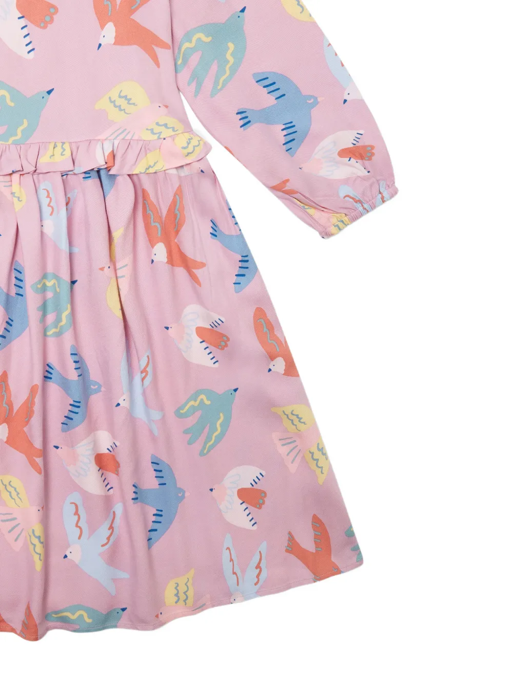 Stella McCartney Kids dove-print ruffled dress Roze