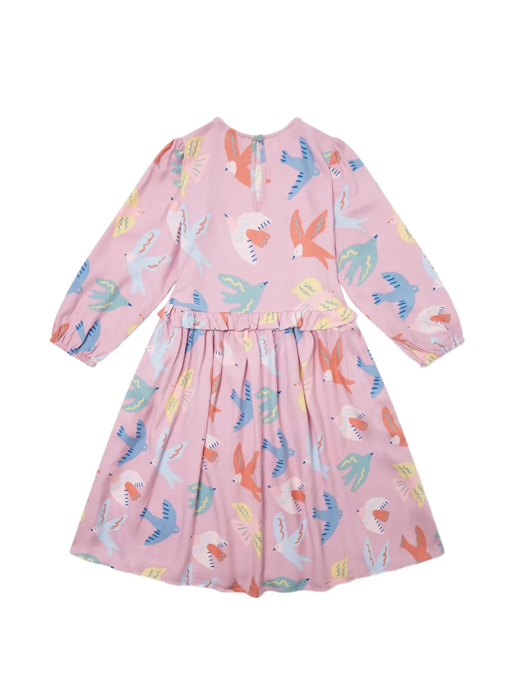 Stella McCartney Kids dove-print ruffled dress Roze
